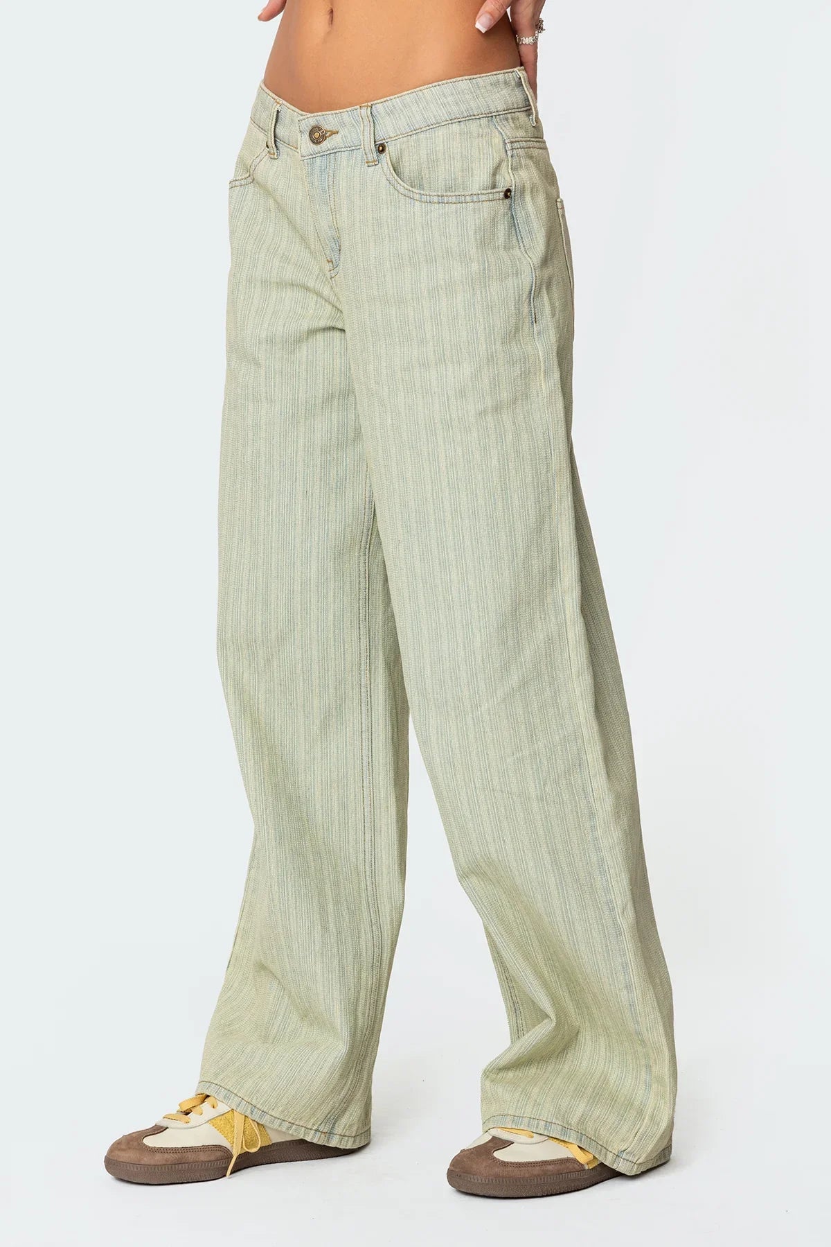 Textured Low Rise Jeans