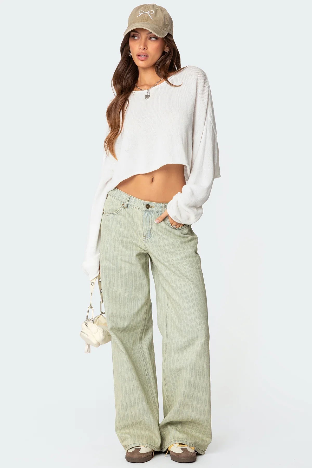 Textured Low Rise Jeans