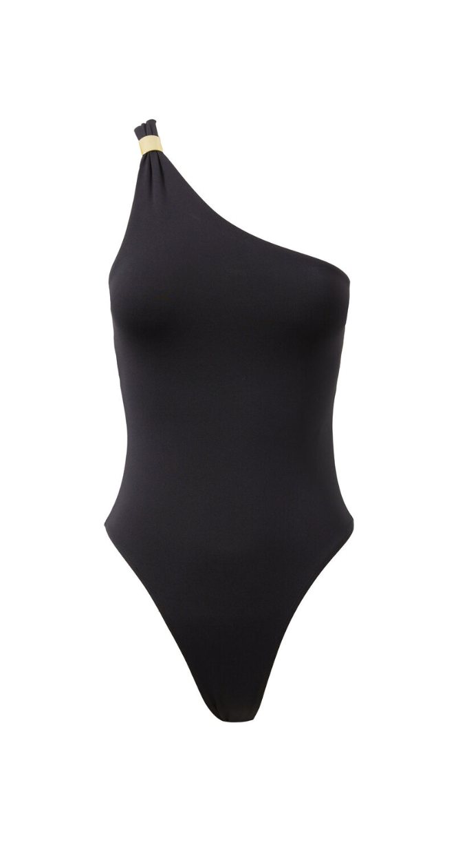 Black One Shoulder Bodysuit