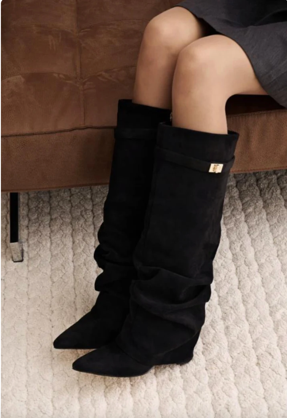 Black Vienna Slouchy Suede Boot