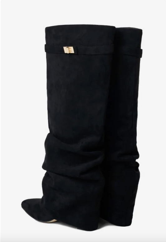 Black Vienna Slouchy Suede Boot