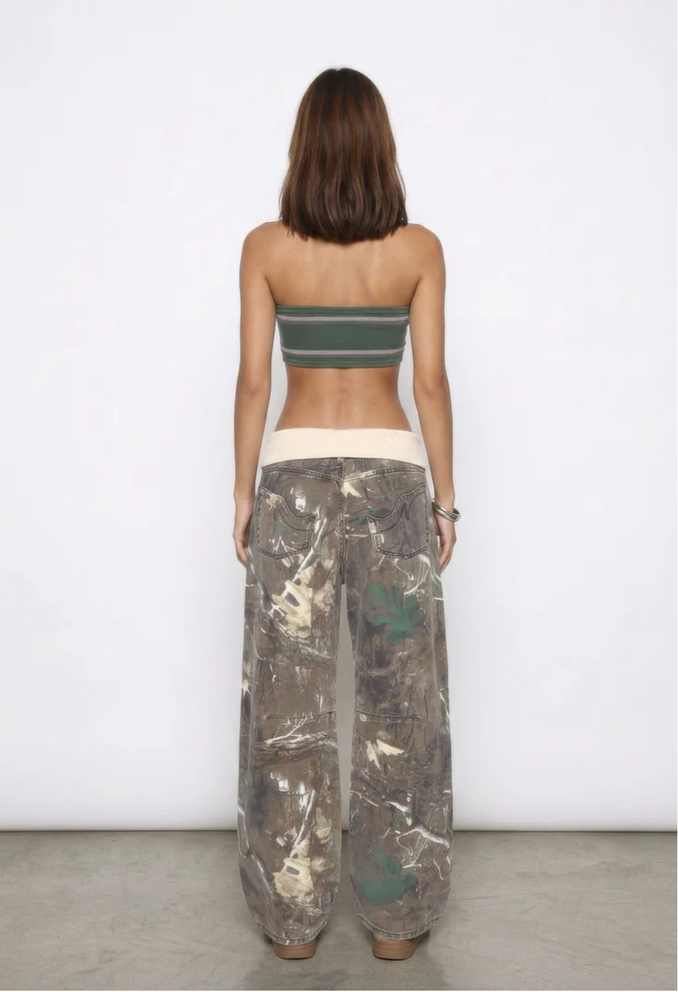 Camo Fold Over Jeans